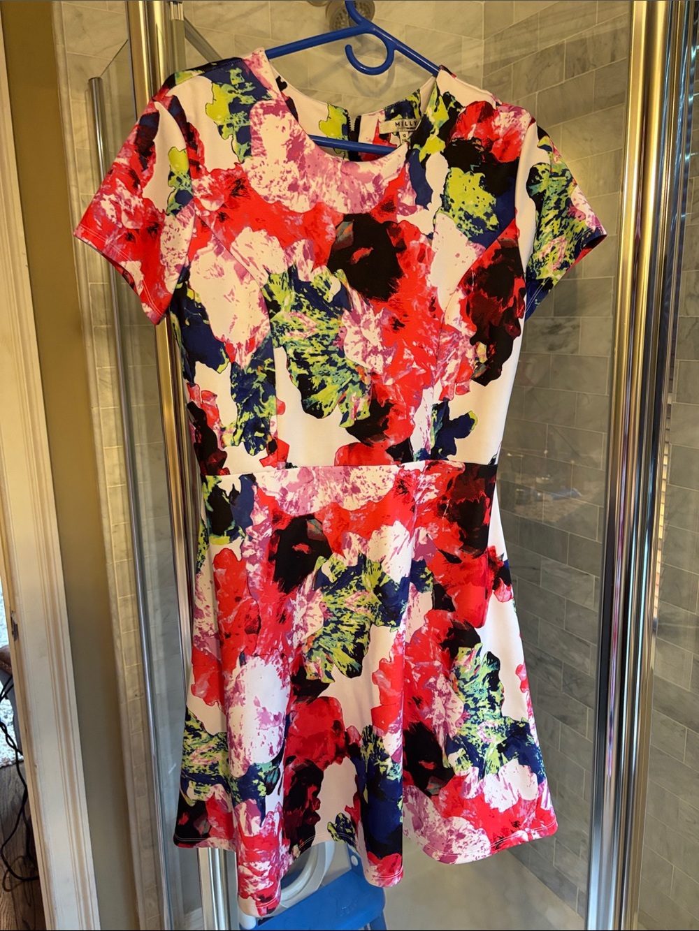 Milly Floral Mini Dress in White, Red, Pink, Navy & Lime